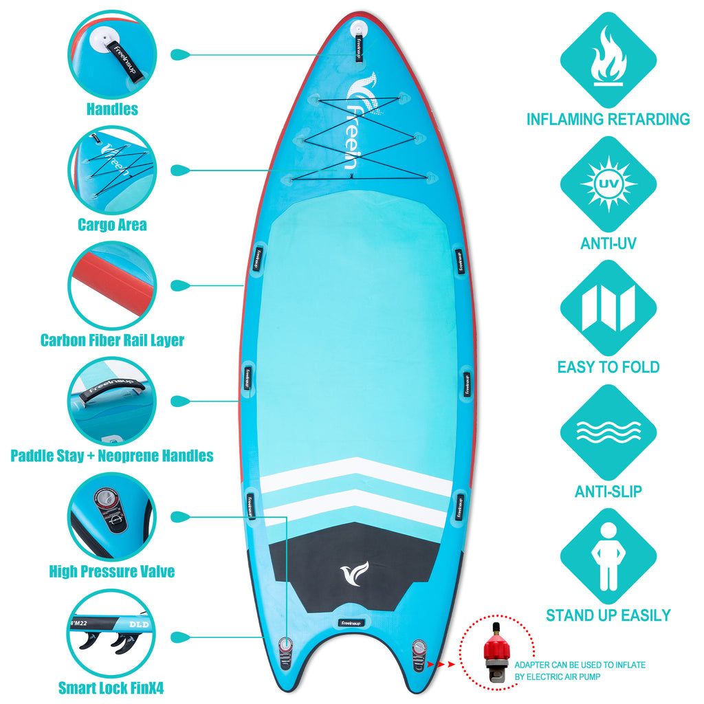 Multi Person Inflatable Freein 14' Family Paddle Board | Family Size Paddle Board | SUP Family ...