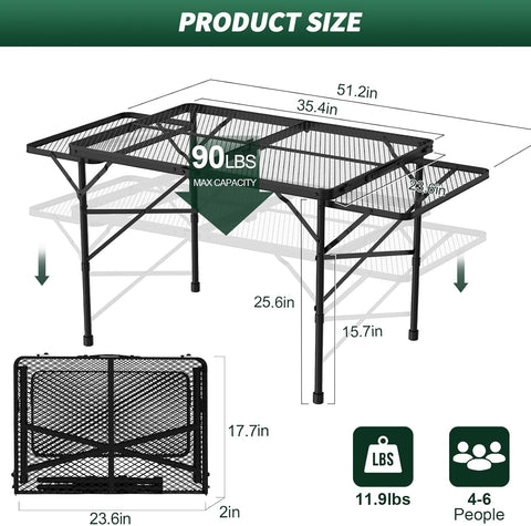SunaSerenity Metal Folding CampingTable
